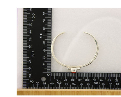 Navajo Bracelet .925 Silver Mediterranean Red Coral Cuff Native Artist C.80's