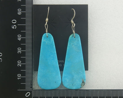 Santo Domingo Earrings 925 Silver Natural Turquoise Native American Artist C80s