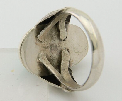Navajo Handmade Ring 925 Silver Natural Turquoise Native Artist C.80's