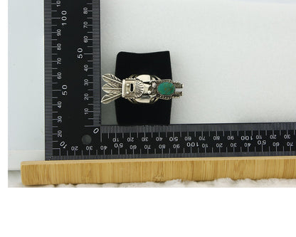 Vintage Navajo Ring 925 Sterling Silver Turquoise Signed Broken Arrow Size 7.25