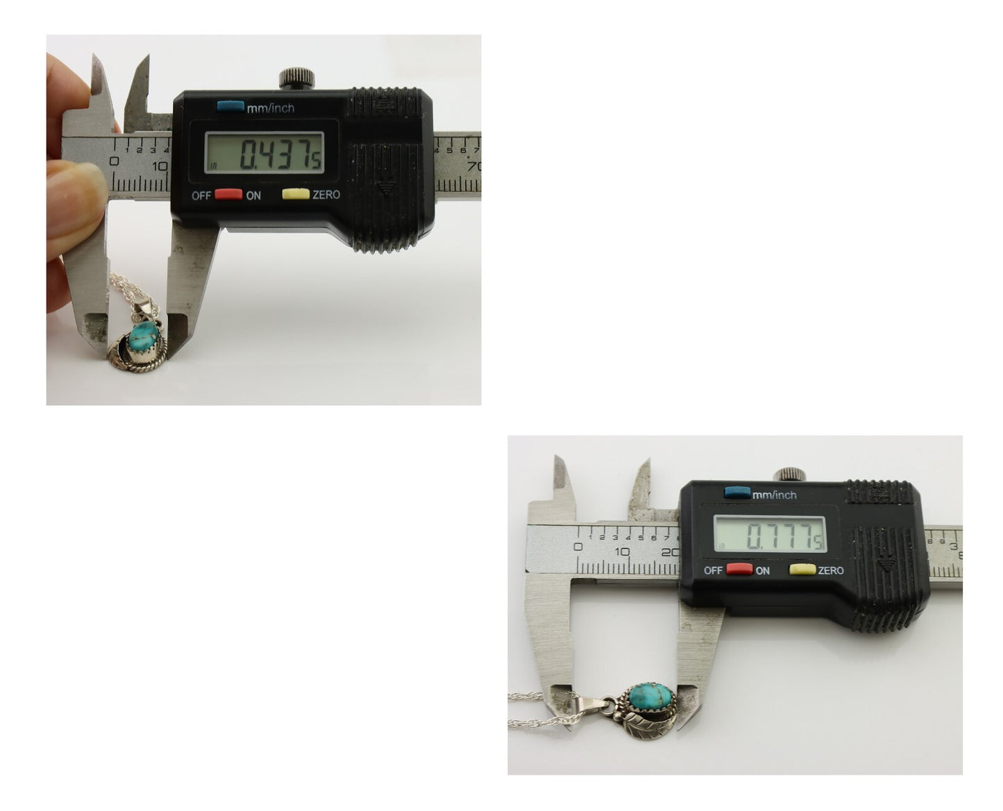 Navajo Pendant 925 Silver Natural Blue Turquoise Artist Native American C.80's