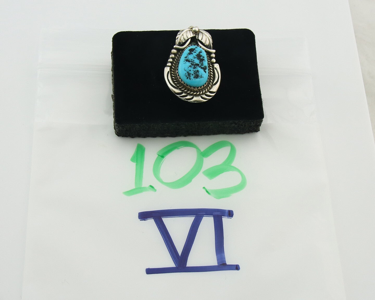 Vintage Navajo Ring 925 Sterling Natural Gemstone Native Artist Size 5.25