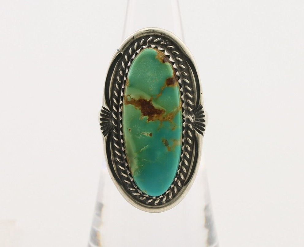 Navajo Ring 925 Silver Natural Blue Turquoise Native American Artist C.80's