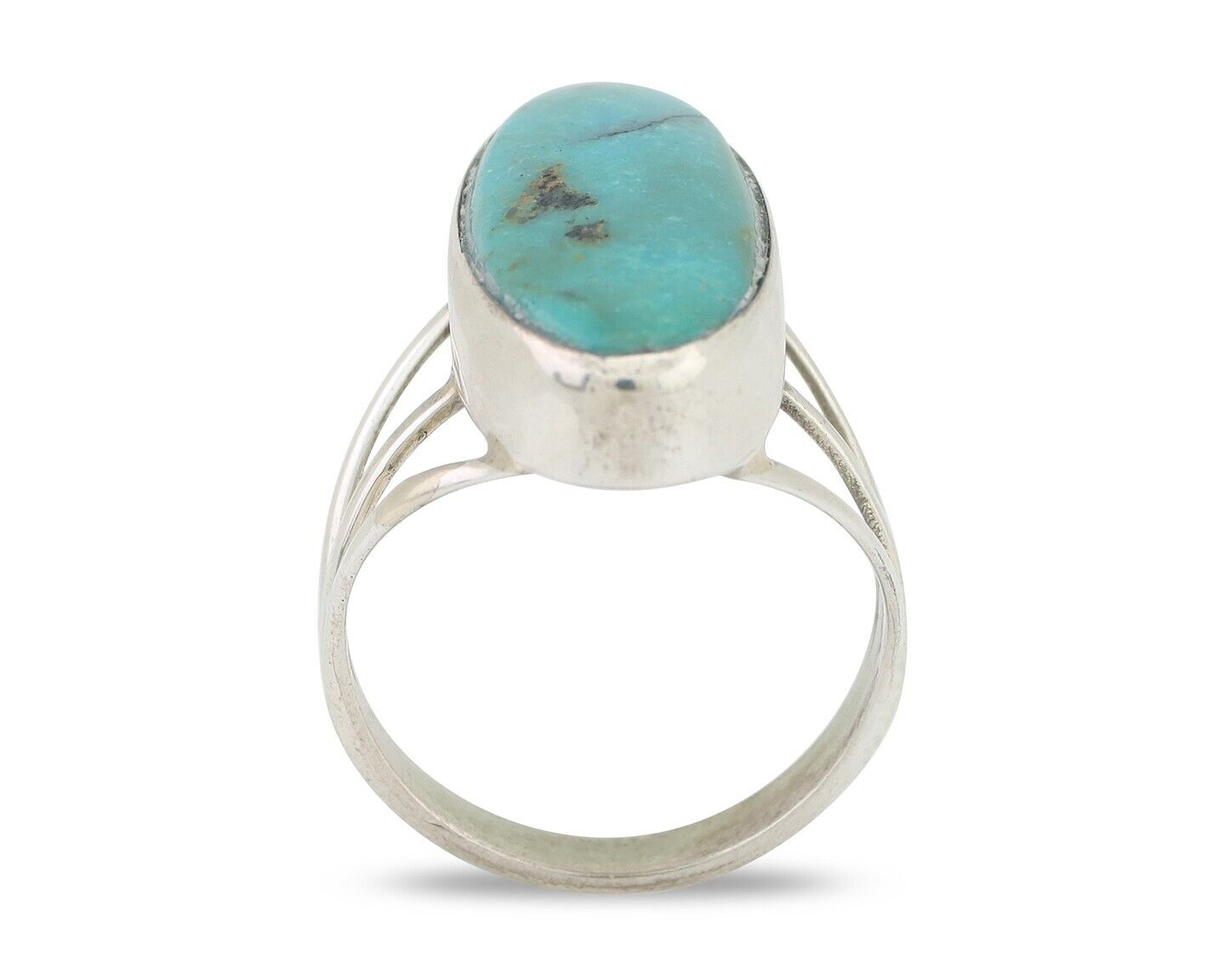 Mens Navajo Ring 925 Silver Natural Turquoise Native American Artist C.80's