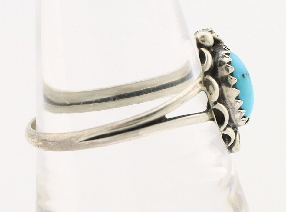 Navajo Ring 925 Silver Turquoise Artist Signed SkyStone Creations C.80's