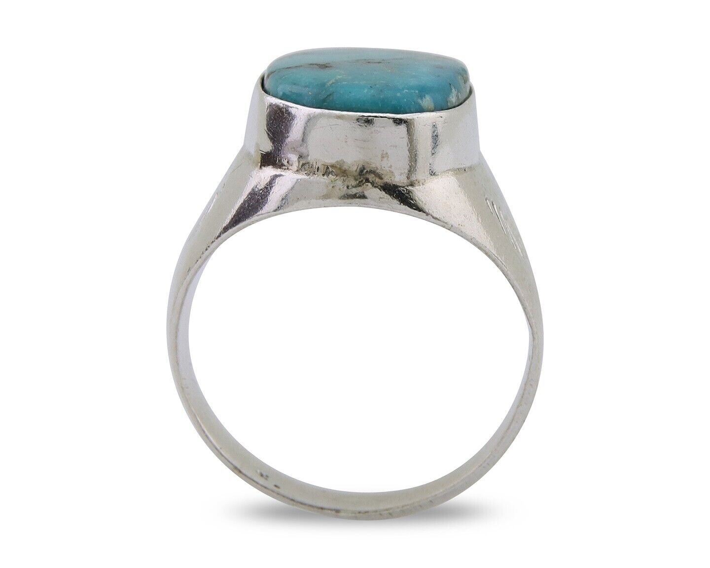 Navajo Handmade Ring 925 Silver Natural Mined Turquoise Artist C.80's