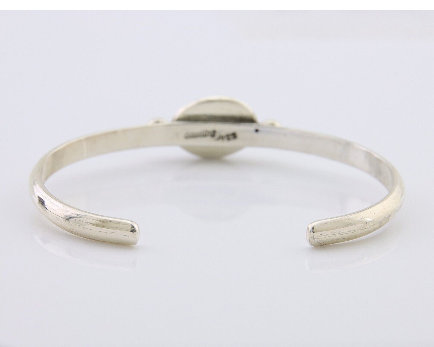 Navajo Bracelet 925 Silver Natural Turquoise Native American Artist C.80's