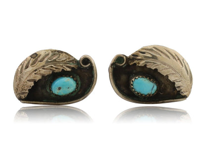 Navajo Earrings 925 Silver Natural Turquoise Native American Artist C.80's