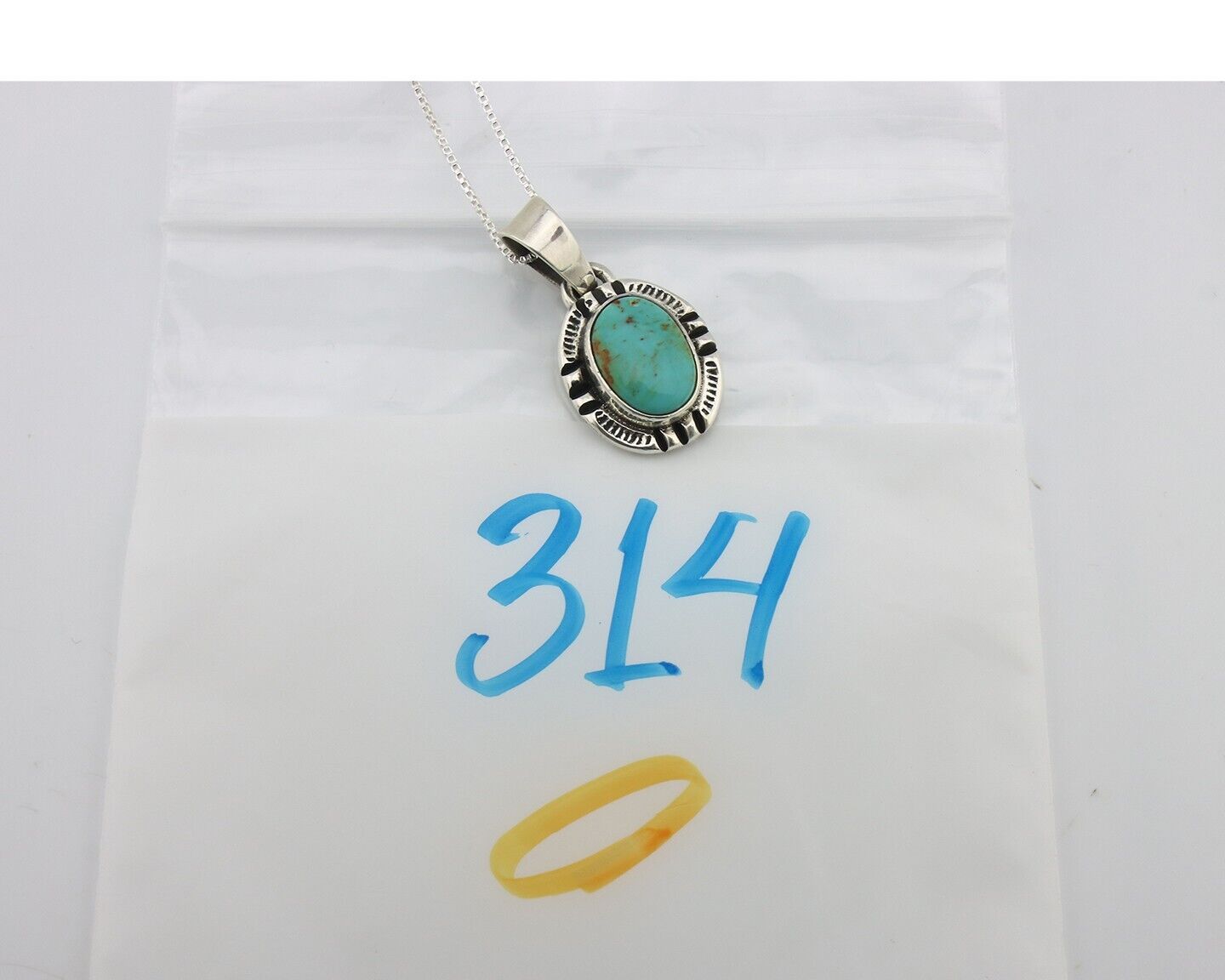 Navajo Necklace 925 Silver Arizona Turquoise Handmade Signed Gecko C.90's