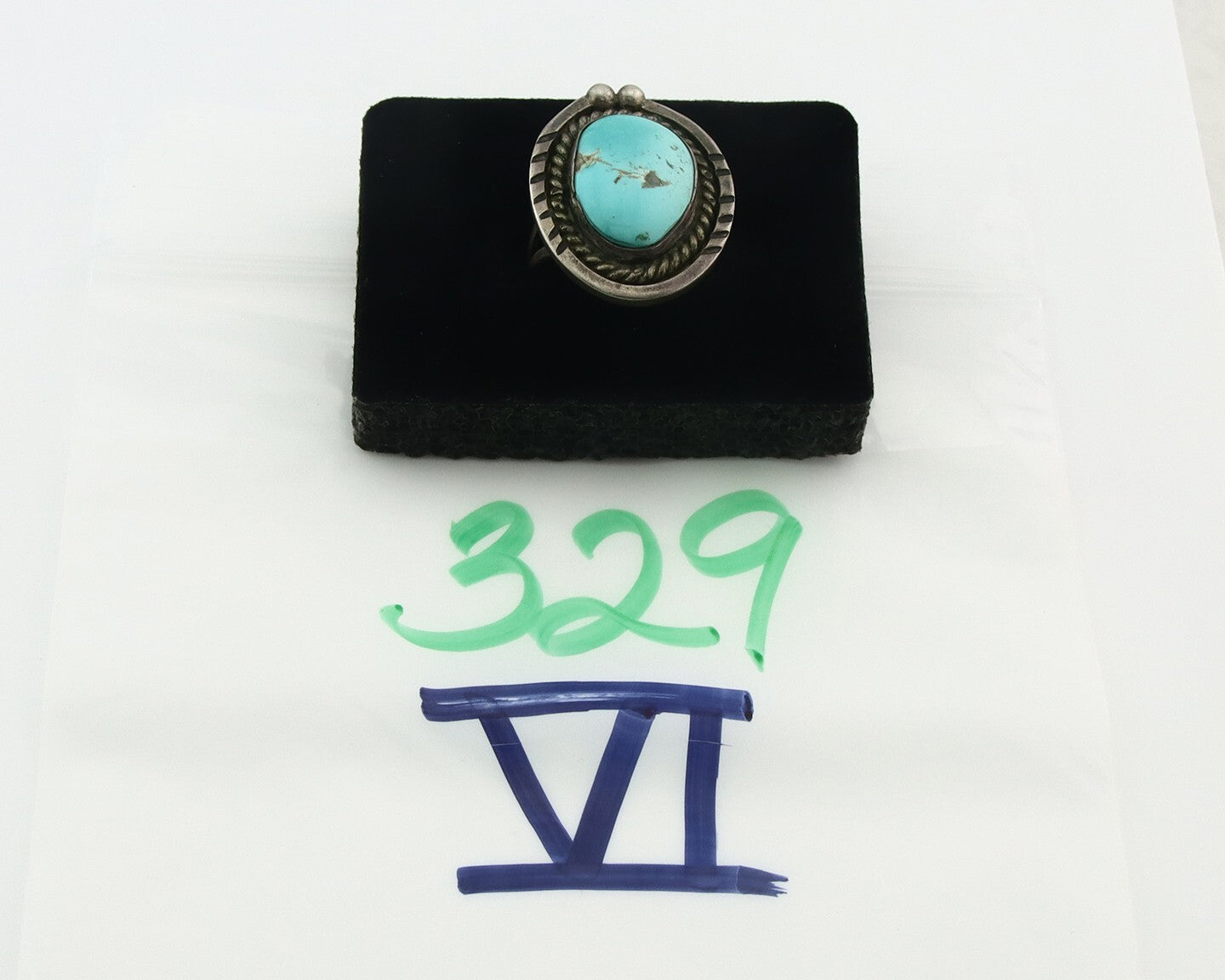 Vintage Navajo Ring 925 Sterling Silver Turquoise Handmade Size 7.0