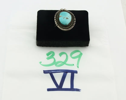 Vintage Navajo Ring 925 Sterling Silver Turquoise Handmade Size 7.0