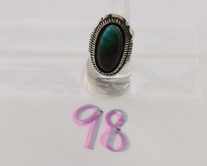 Navajo Hamdmade Ring 925 Silver Southwest Turquoise Signed V C.80's