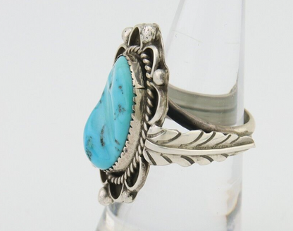 Navajo Ring 925 Silver Natural Blue Turquoise Native American Artist C.80's