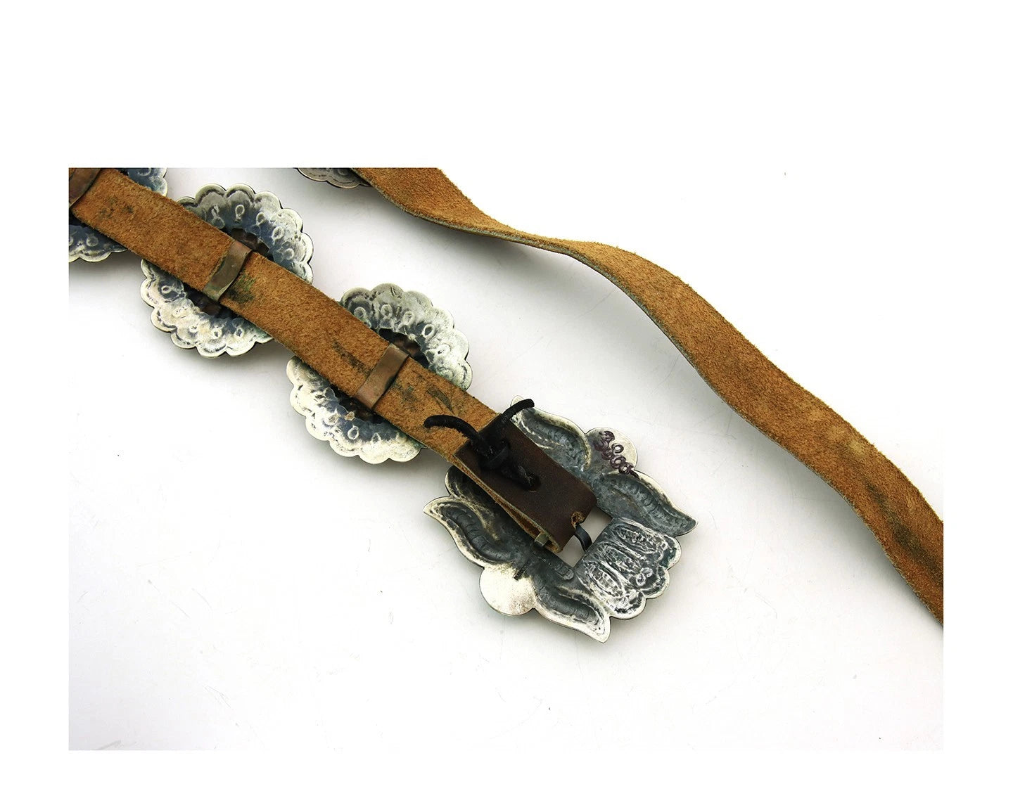 Navajo Concho Belt Sterling Silver Turquoise Vintage Signed H Morgan