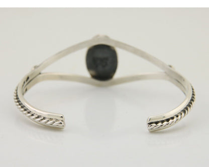 Navajo Bracelet 925 Silver Blue Turquoise Artist Signed Gecko C.80's