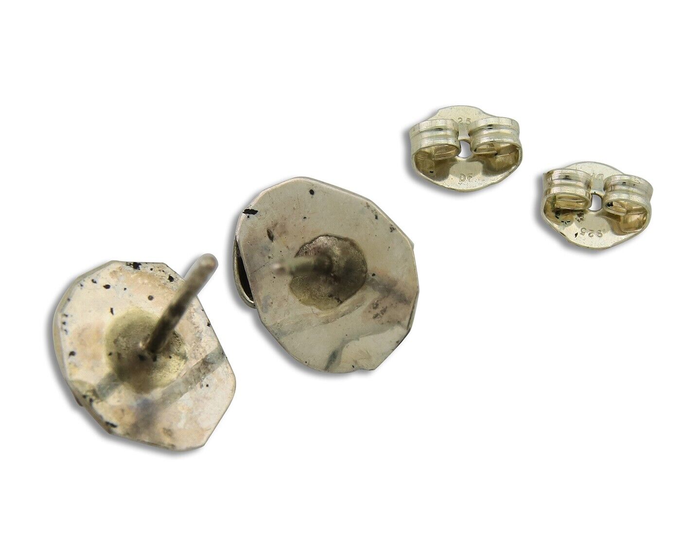 Navajo Earrings 925 Silver Natural Red Coral Native American Artist C.80's