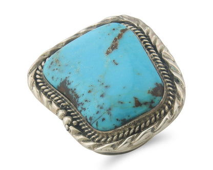 Vintage Navajo Ring 925 Sterling Authentic Turquoise Signed D Zachary Size 11