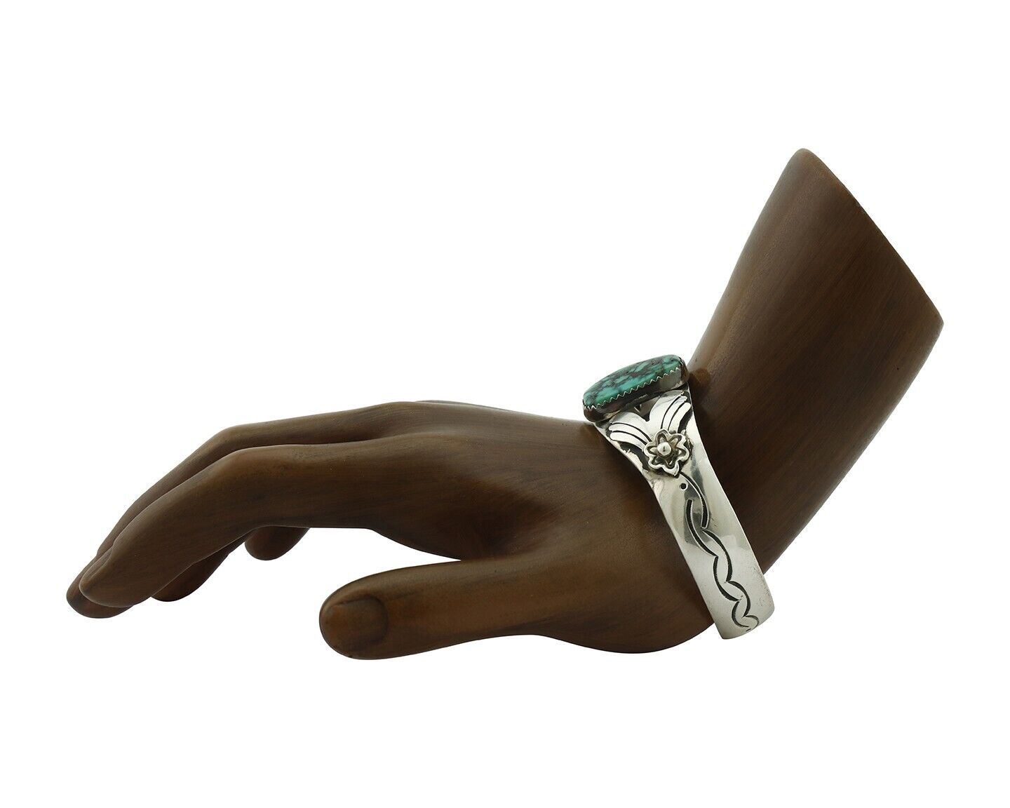 Navajo Bracelet 925 Silver Pilot Mountain Artist Signed Emma Carviso C.80's