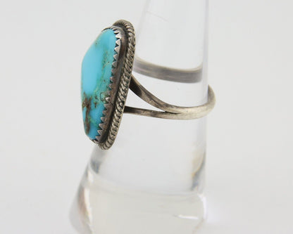 Navajo Handmade Ring 925 Silver Natural Turquoise Native Artist C.80's