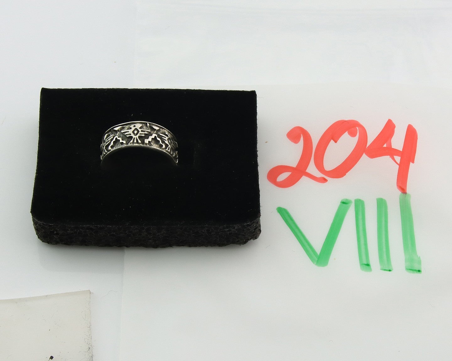 Navajo Band Ring Sterling Silver Vintage Authentic Signed BSM Size 5.0