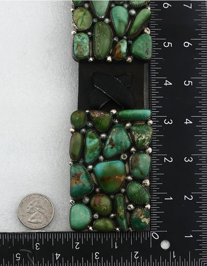 Navajo Belt Sterling Silver Gem Grade Turquoise Vintage Native Artist C.80's