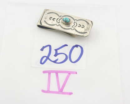 Navajo Money Clip 925 Silver & 999 Nickle Hand Stamp Native American Artist C80s