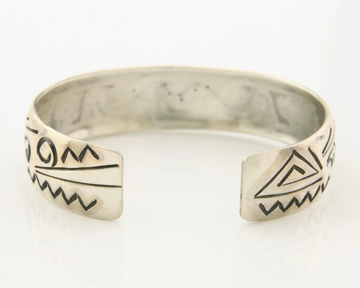 Navajo Cuff Bracelet Sterling Silver Authentic Turquoise Signed Stanley Bain