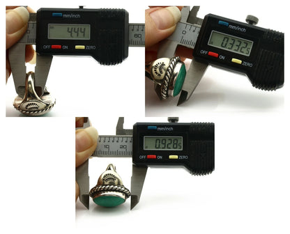 Navajo Ring .925 Silver Blue Green Southwest Turquoise Native Artist C.80's