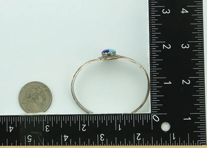 Navajo Cuff Bracelet 925 Sterling Silver Natural Gemstones Vintage