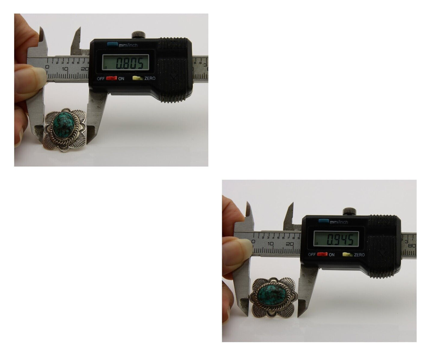 Navajo Earrings 925 Silver Inlaid Turquoise Artist Signed William Denetdale C80s