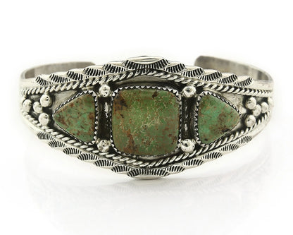Navajo Cuff Bracelet Sterling Silver Turquoise Vintage Signed Daniel Etsitty