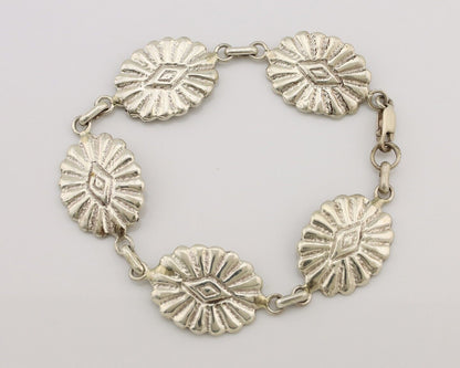 Navajo Sandcast Bracelet 925 Silver Artist Signed CM Handmade C.80's