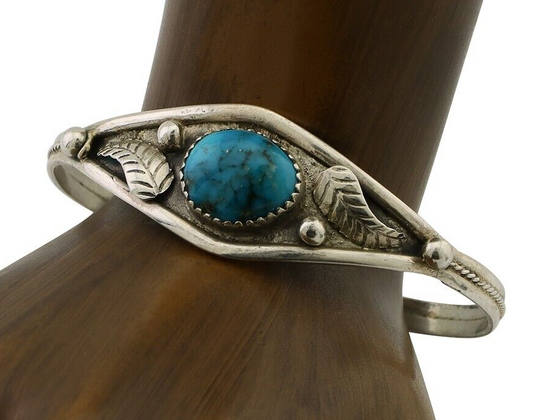Navajo Handmade Bracelet 925 Silver Arizona Turquoise Native American C.80's