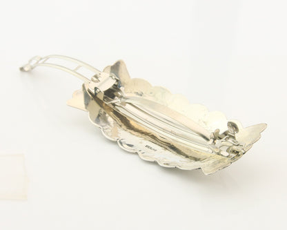 Vintage Navajo Barrette 925 Sterling Silver Hand Stamped Authentic Native Artist