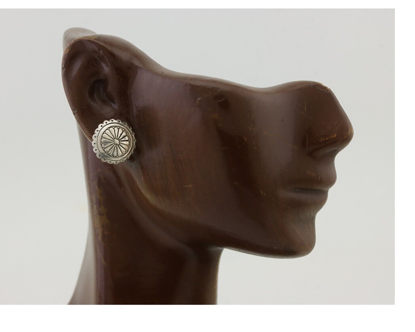 Navajo Small Shield Earrings 925 Silver Native American Artist C.80's