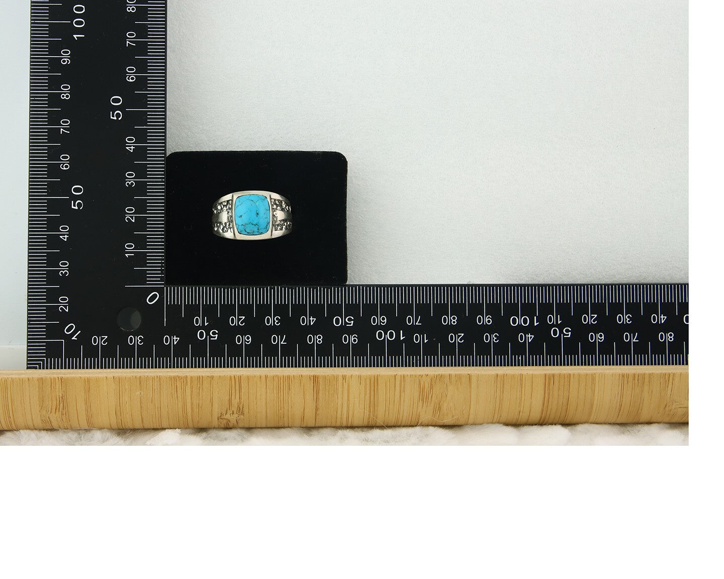 Men Vintage Nugget Ring 925 Sterling Turquoise Artist Signed SC Size 10