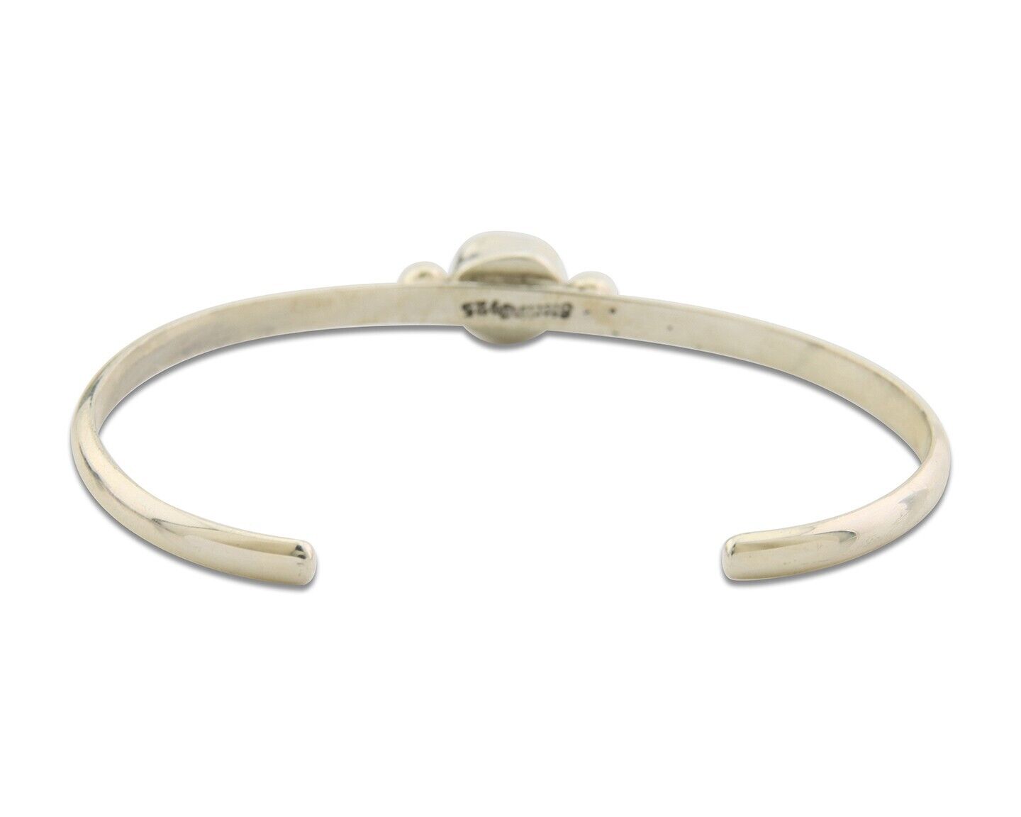 Navajo Bracelet .925 Silver Mediterranean Red Coral Cuff Native Artist C.80's