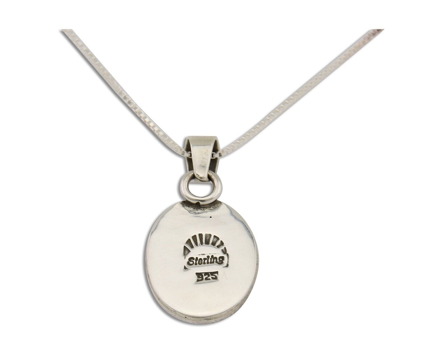 Navajo Pendant 925 Silver Natural Lapis Lazuli Signed Sunrise C.80's