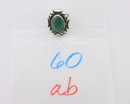 Navajo Ring 925 Silver Kingman Turquoise Native Artist Signed C Montoya C.80's