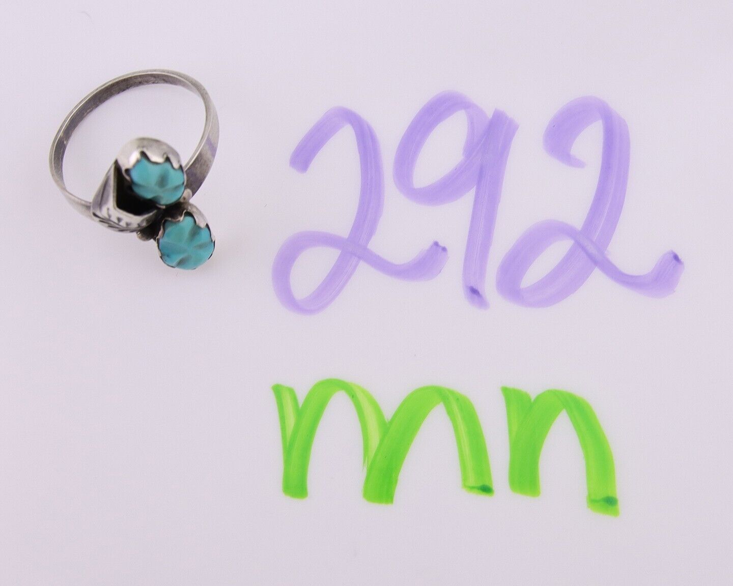 Navajo Ring 925 Silver Natural Blue Turquoise Native American Artist C.80's