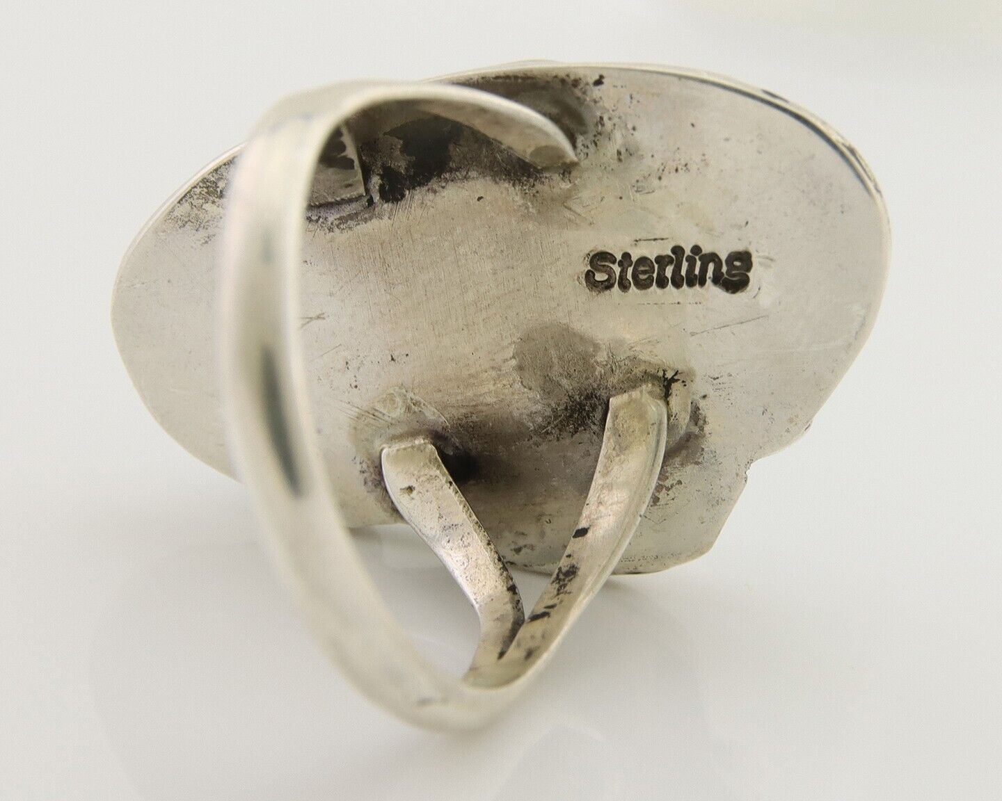 Navajo Ring 925 Silver Natural Blue Turquoise Native American Artist C.80's
