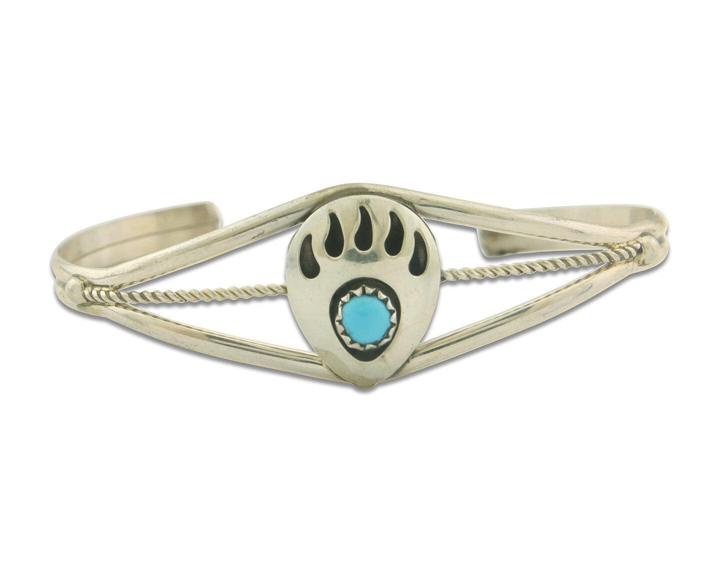 Navajo Bracelet 925 Silver Handmade Animal Claw Cuff Native American Artist C80s