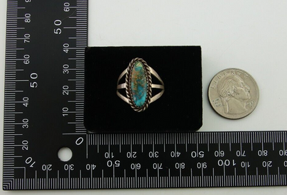 Navajo Ring 925 Sterling Silver Turquoise Native American Artist C.80's