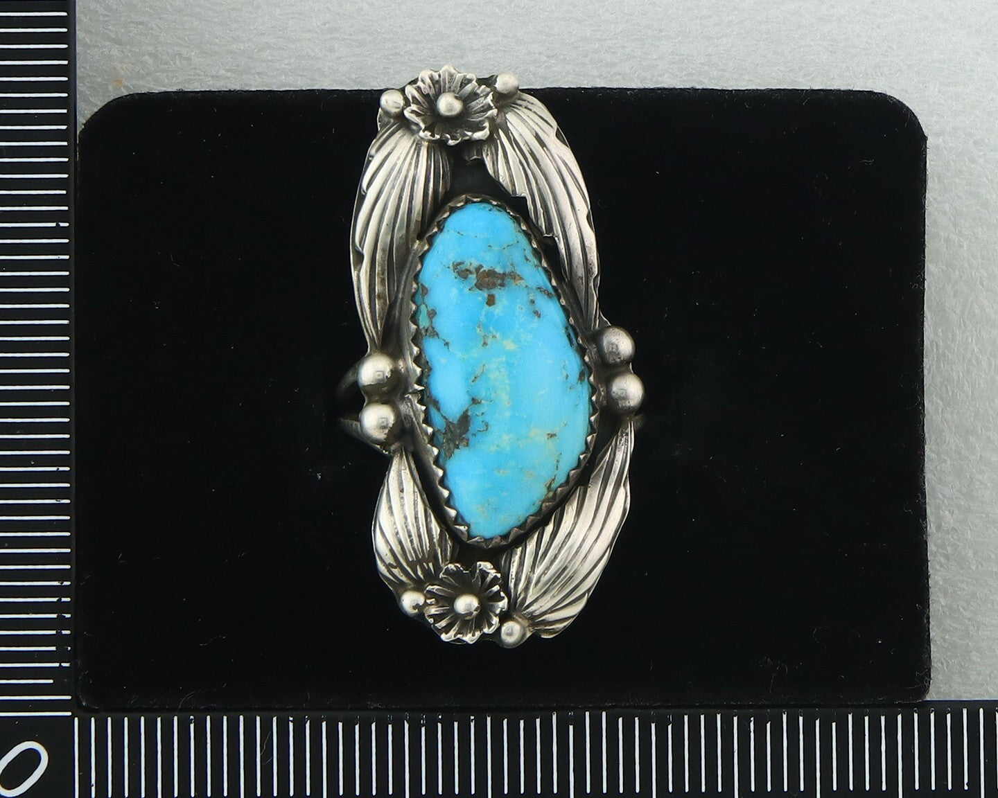 Traditional Navajo Ring Sterling Silver Authentic Turquoise Handmade Size 6.5
