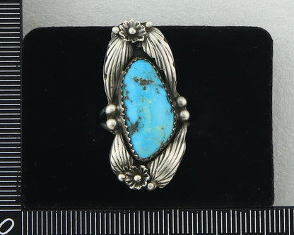 Traditional Navajo Ring Sterling Silver Authentic Turquoise Handmade Size 6.5
