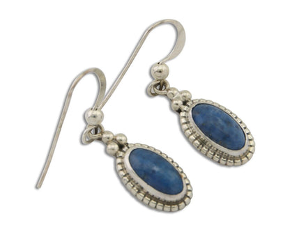 Navajo Dangle Earrings 925 Silver Natural Denim Lapis Signed Melissa Yazzie C80s