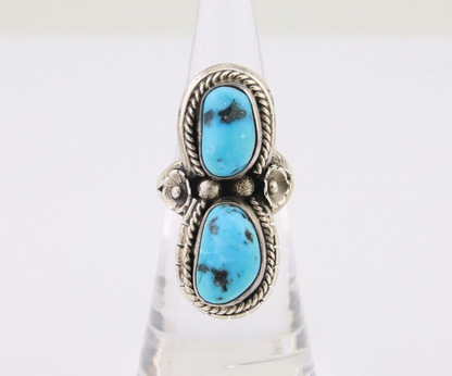 Navajo Ring 925 Silver Natural Blue Turquoise Native American Artist C.80's
