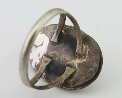 Navajo Handmade Ring 925 Silver Natural Turquoise Native Artist C.80's