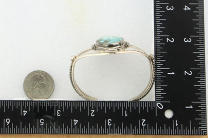 Navajo Cuff Bracelet Sterling Silver Vintage Turquoise Handmade Signed Gecko