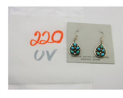 Navajo Earrings 925 Silver Natural Turquoise Native Artist C.80's